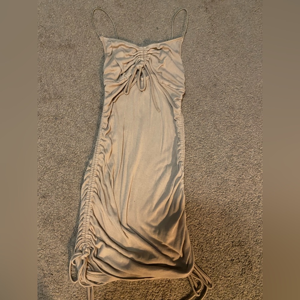 Tan fitted dress